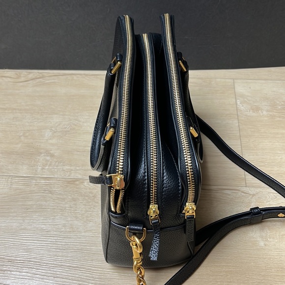 Tory Burch Georgia Double Zip Satchel Black - Picture 7 of 9
